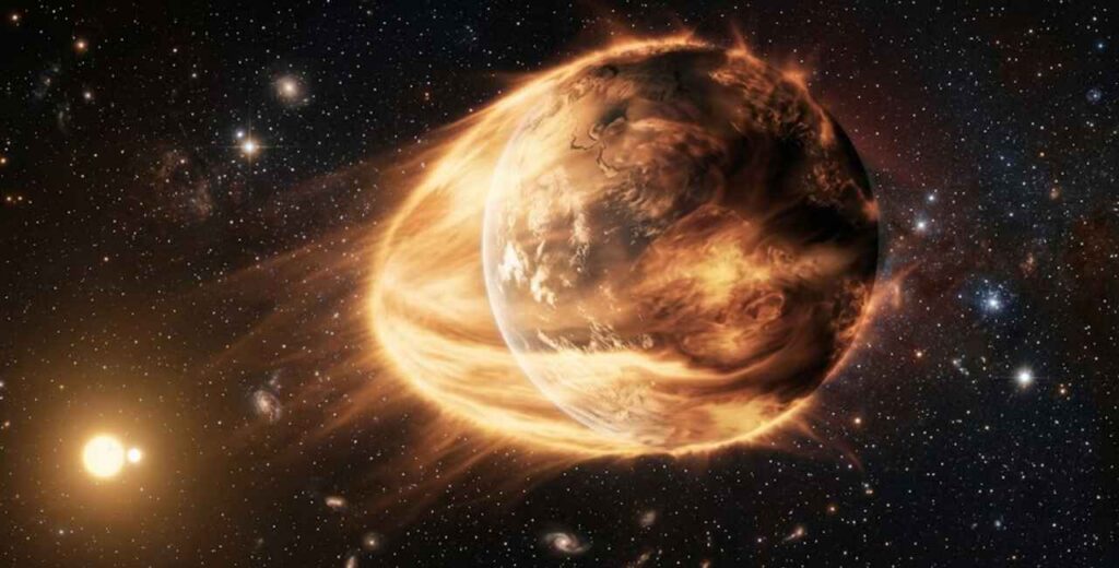 WASP 12b — exoplaneta em processo de destruição pela estrela