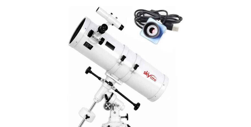melhores telescópiuos Telescópio 150mm Astronômico Skylife Polar + Câmera Lua T08