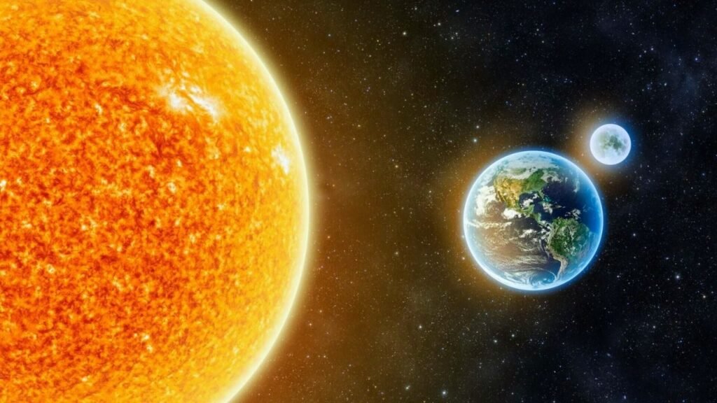 luz solar e a terra