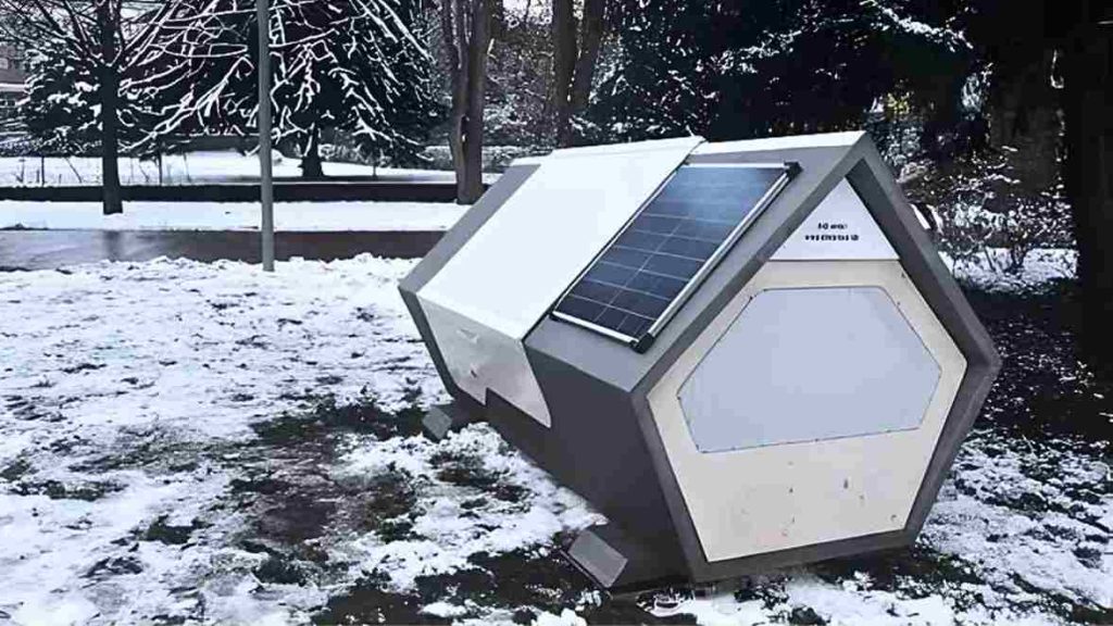 Cidades alemãs instalam cápsulas com energia solar e isolamento térmico para salvar pessoas de rua em ondas severas de frio (1)