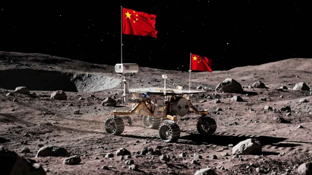 onda lunar chinesa Chang'e 4 fotografada no lado oculto da Lua. A missão coletou amostras de solo que trazem novas pistas sobre a formação e origem do satélite